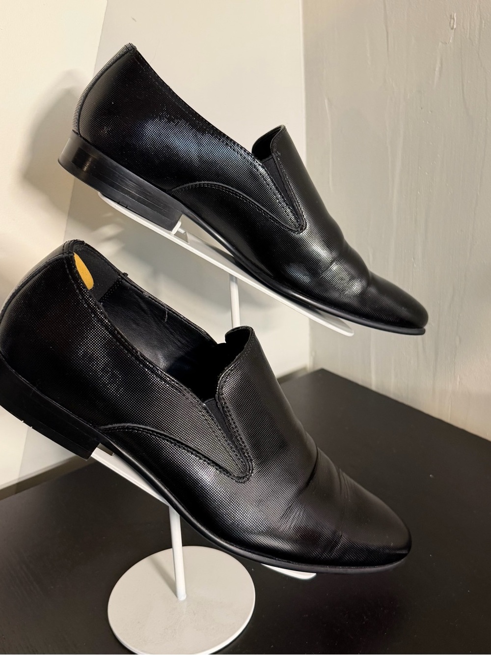 Aldo “GAMONS” Black Textured Slip-On Loafers